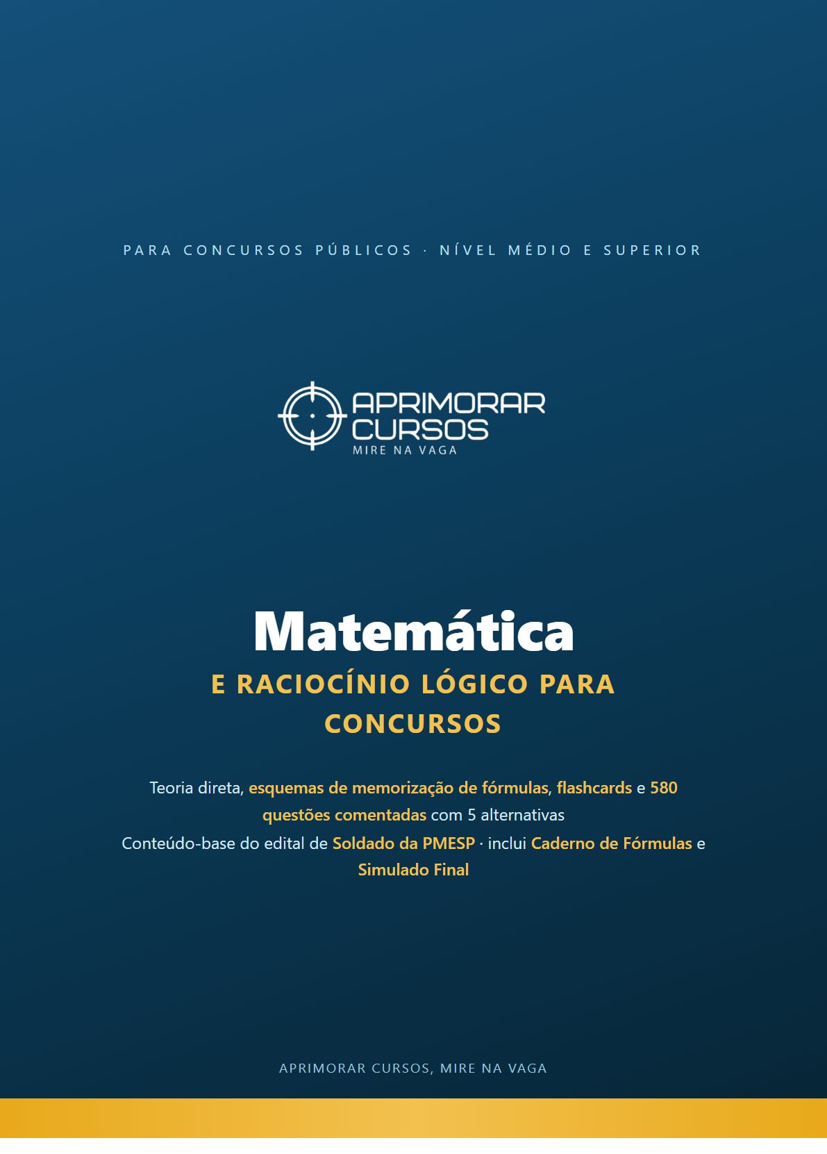 Capa da apostila Matemática e Raciocínio Lógico para Concursos, da Aprimorar Cursos