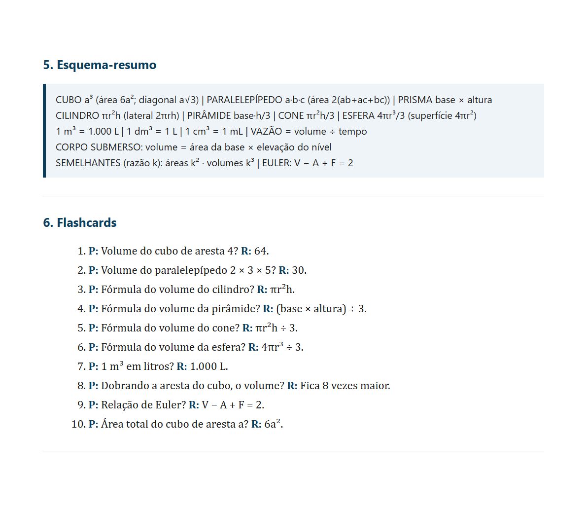 Esquema-resumo e flashcards